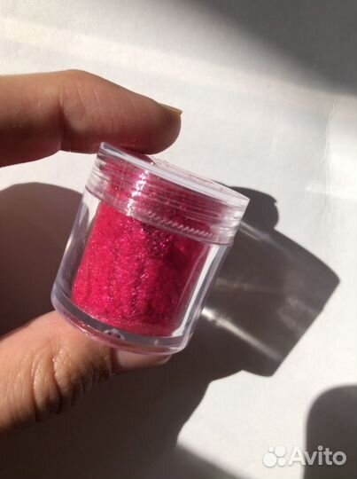 Розовый флок для ногтей новый