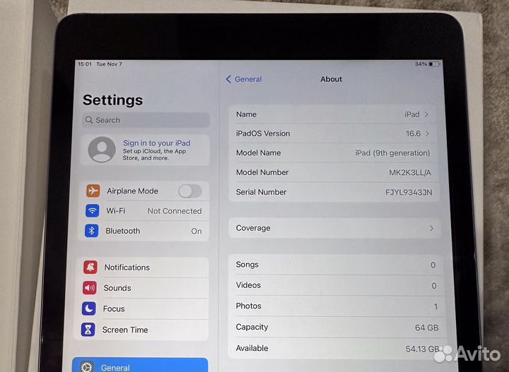 iPad 9 2021 64gb space gray