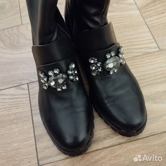 Сапоги женские натуральная кожа 40