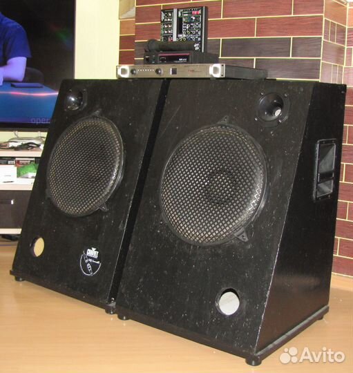 Колонки Pro 1200W PE-153 Усилитель Микшер Микрофон