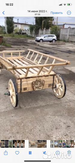 Декоративная телега для сада, дачи, дома