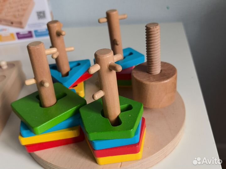 Развивающие игрушки пакетом цилиндры монтессори