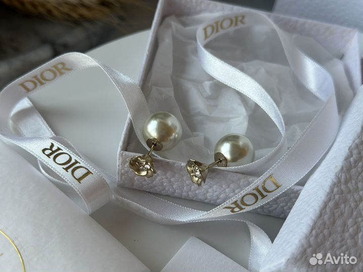 Серьги dior оригинал новые комплект бутика