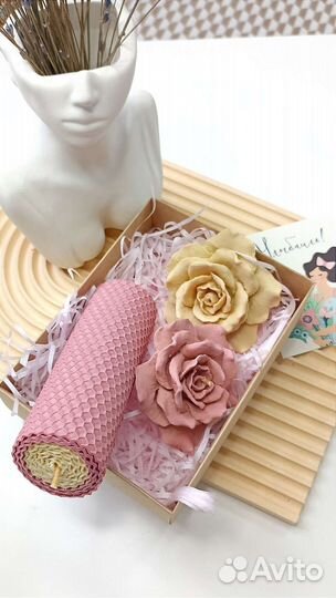 Подарочный набор свечей из 100процентного воска