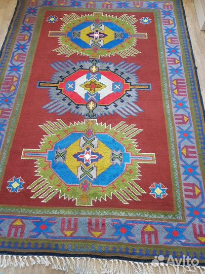 Ковер шерстяной ручной работы бу