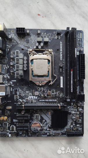 Комплект intel core i3 9100f+msi h310m+8Гб озу