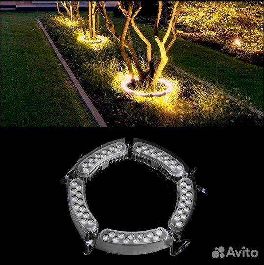 Подсветка деревьев уличной установки