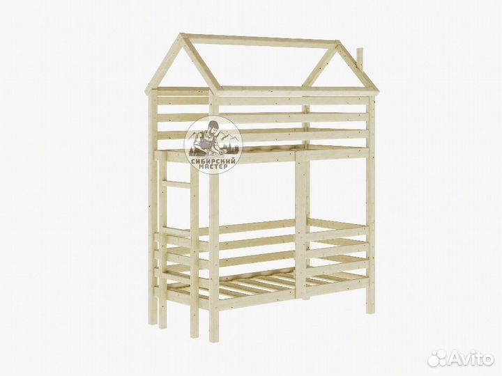 Двухъярусная детская кровать из дерева