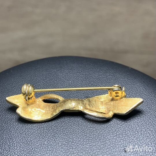 Винтажная Брошь Бант Красный Сделано В СССР