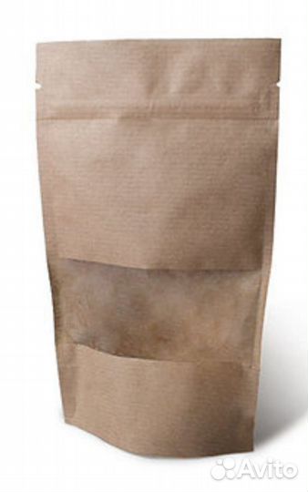 Пакеты дой-пак крафт с окном и без окна