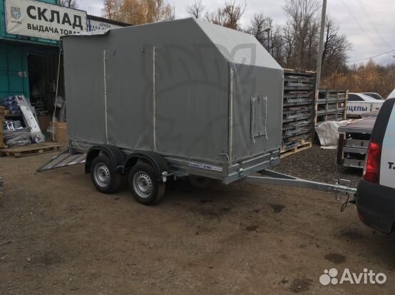 Прицеп с трапом и евро тентом мзса 817731