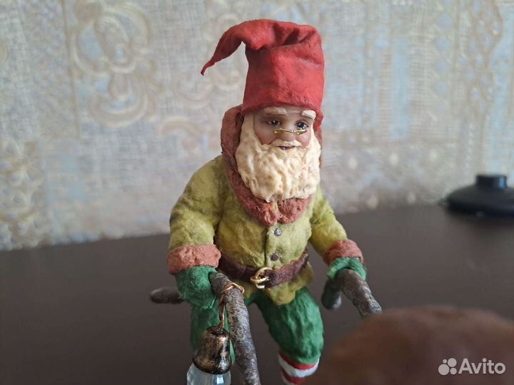 Ватная игрушка. Гном с грибом