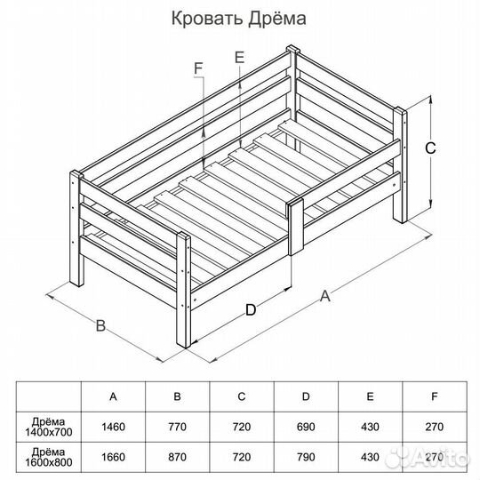 Детская кроватка. С бортиком. Новая. Массив