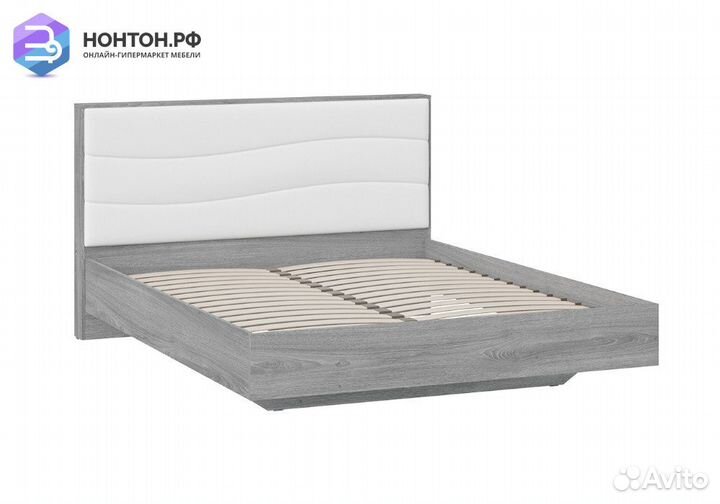 Кровать Миранда тип 1 дуб гамильтон / белый глянец