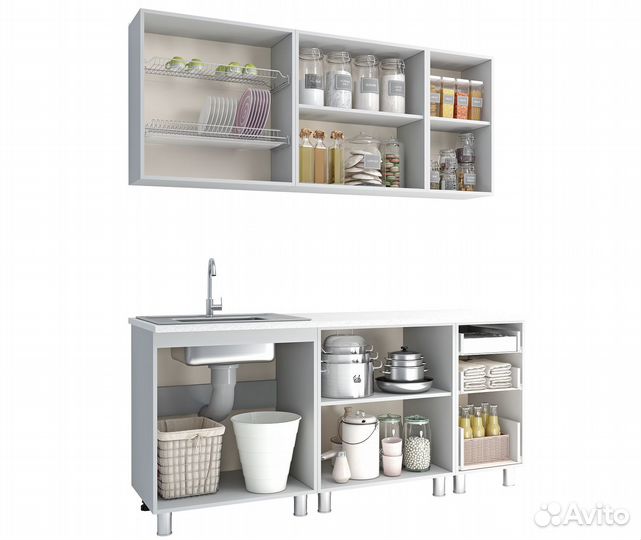 Кухня 1,8 м Яблоко (корпус белый)