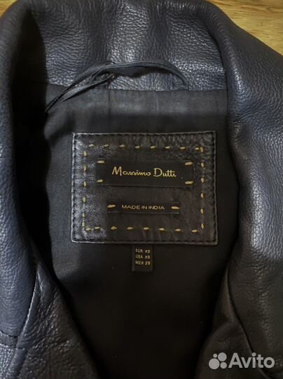 Кожаная куртка косуха massimo dutti XS