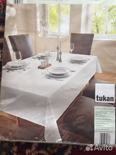 Новая скатерть, 130*220см, 62 хлопок, 38 полиэстер