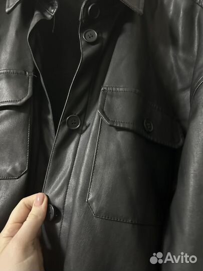 Кожаная рубашка женская