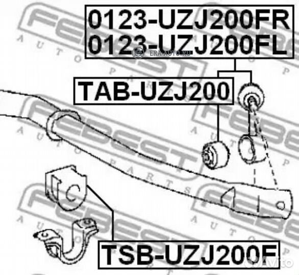 Febest TAB-UZJ200 сайленблок стойки переднего стабилизатора toyota land cruiser 200 UZJ200/VDJ200 20