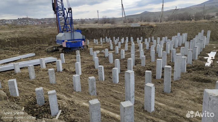 Забивка свай Сваебой Сваи забивные