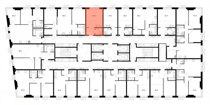 Квартира-студия, 23,8 м², 23/33 эт.