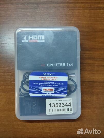 Разветвитель видеосигнала 4K hdmi сплиттер Orient