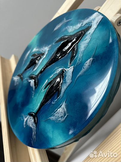 Картина из эпоксидной смолы. Рыбы