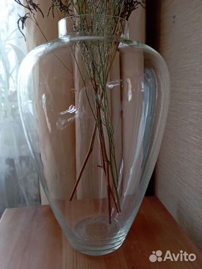 Ваза напольная высокая стекло