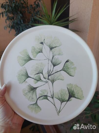 Подставка-тарелка из гипса