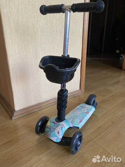Самокат детский трехколесный светящиеся колеса