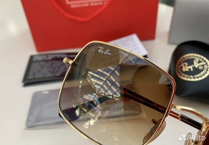 Очки ray ban square коричневые