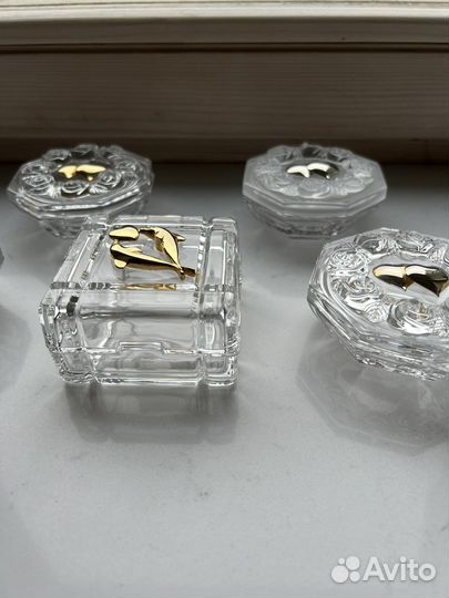 Шкатулка хрустальная для обручальных колец