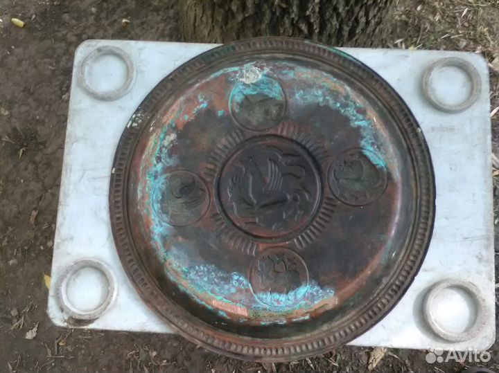 Медная настенная тарелка. СССР