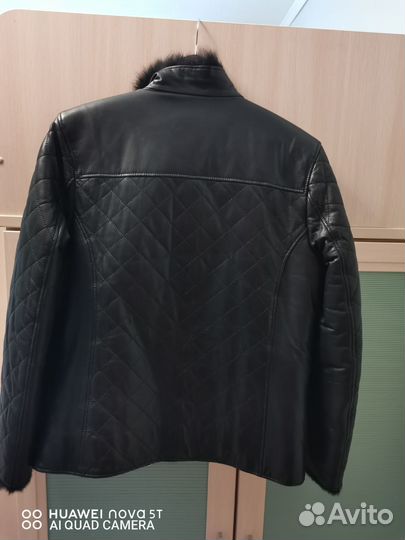 Мужская кожаная зимняя куртка