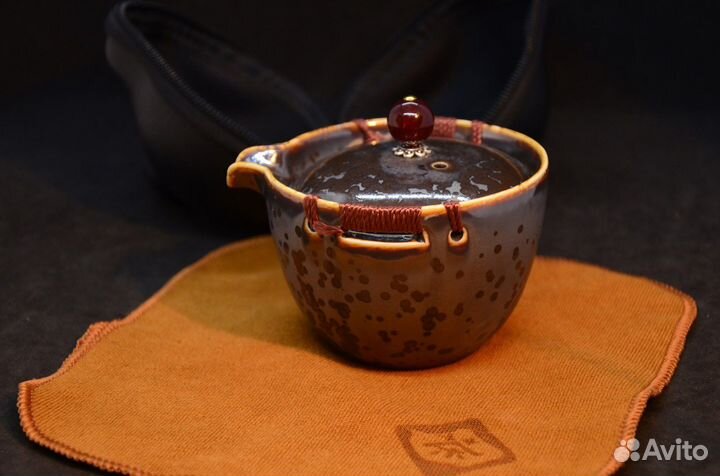 Чайный Сервиз Дорожный Каменный Бордовый