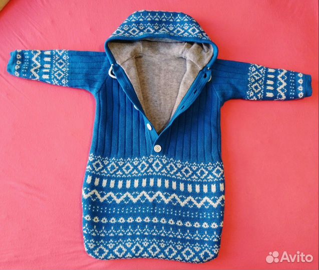 Конверт утепленный вязаный