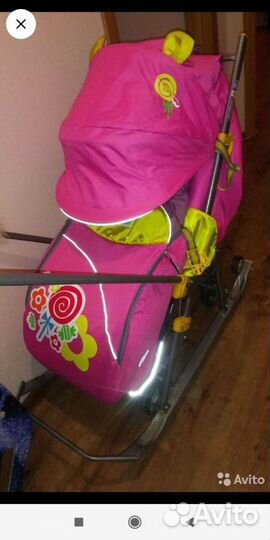 Детские санки коляска с колесами