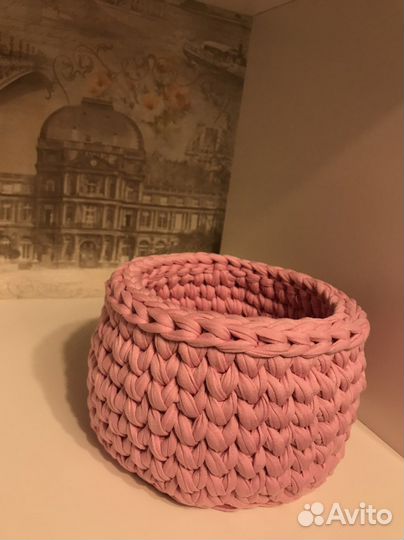 Корзина из трикотажной пряжи