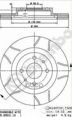 Диск тормозной Max перед 09890375 Brembo