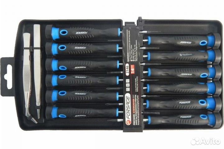 Набор отверток ювелирных с пинцетами 14пр