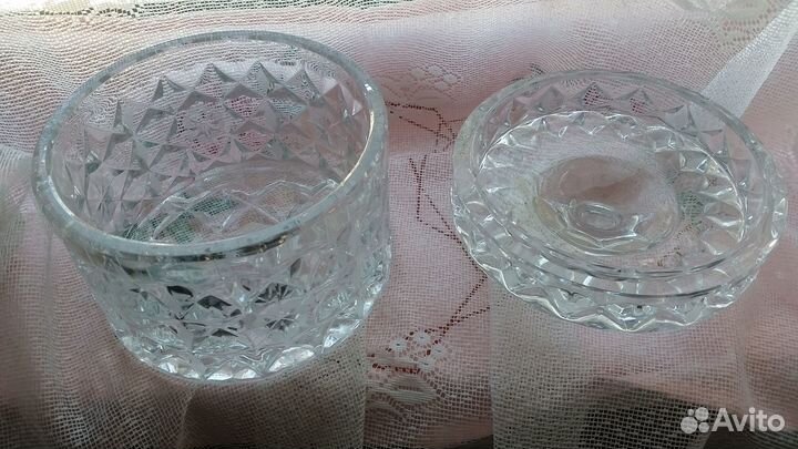 Хрустальная шкатулка с крышкой большая