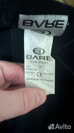 Гидрокостюм bare sport 5мм