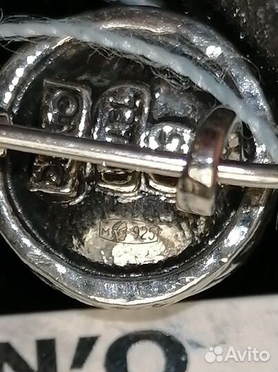 Den'o серьги 925 натур.жем.Новые