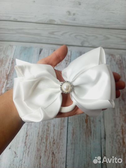 Бантики для волос белые новые