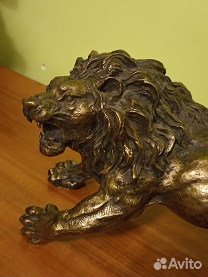 Лев статуэтка бронза антиквариат