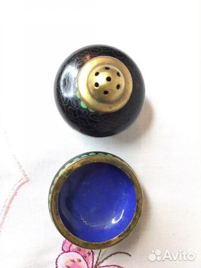 Клуазоне антиквариат 1930-1950 г 1 наб. соль перец