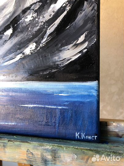 Картина маслом в интерьер горы