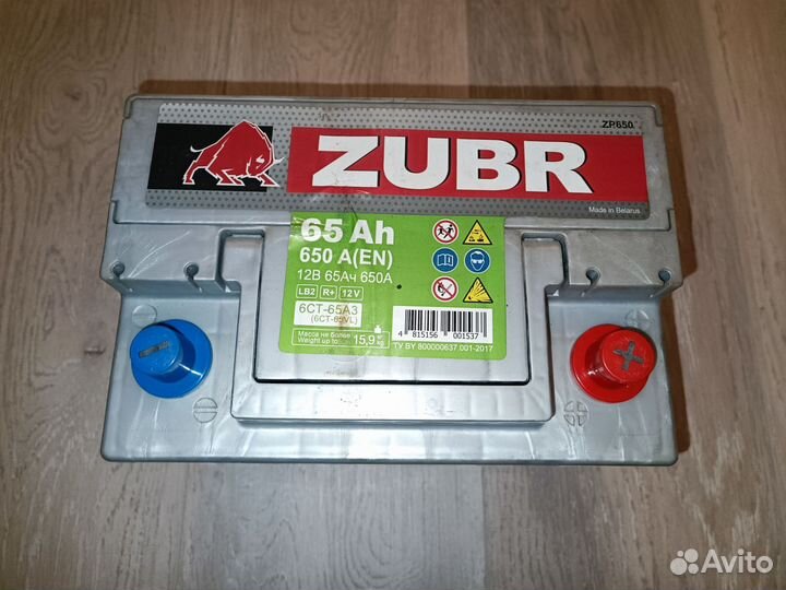 Аккумулятор 65A евро zubr Premium (0) п.т. 650A