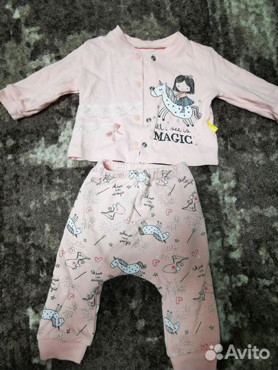 Вещи пакетом костюмчики на девочку 62,68 см