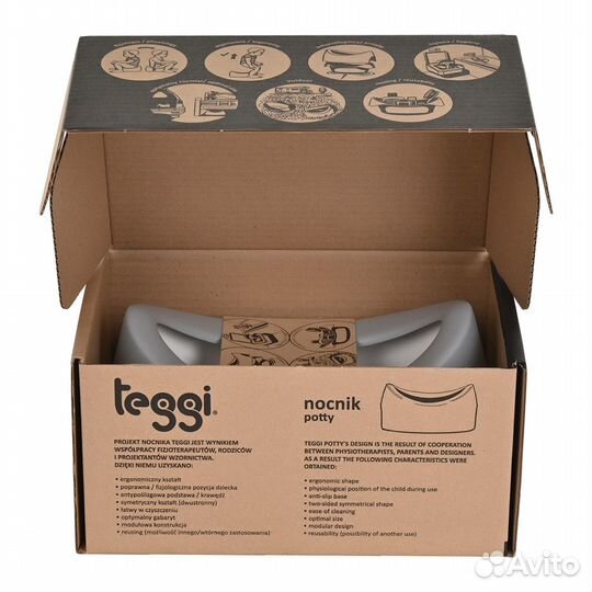 Горшок детский tega baby Teggi Серый/Белый